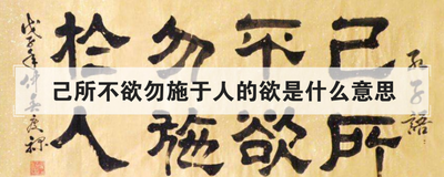 己所不欲勿施于人的欲是什么意思
