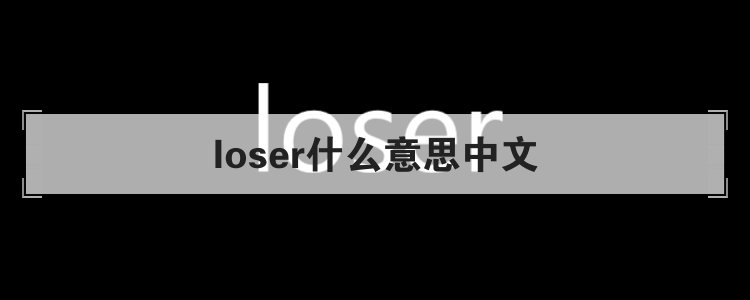 loser什么意思中文