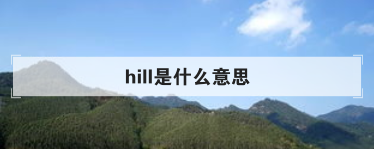 hill是什么意思