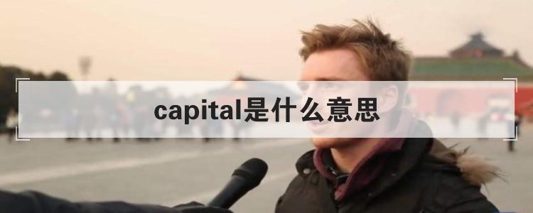 capital是什么意思