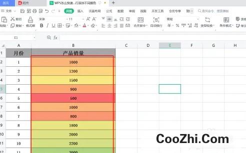 WPS如何快速给表格设置色阶