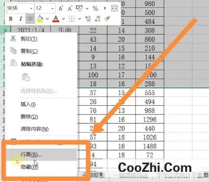 excel表行高在哪里调