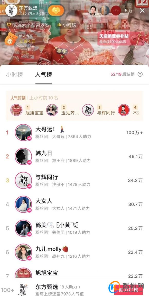 董宇辉新账号首播 单场上涨粉丝近三百万