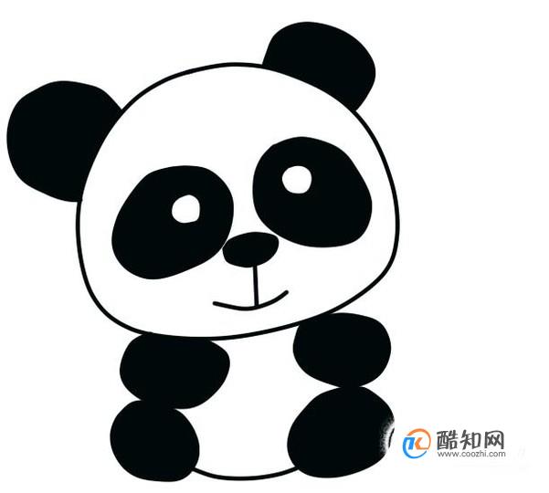 画熊猫,可以用椭圆形,圆形和弧线来画,简单又可爱,下面就开始画熊猫.