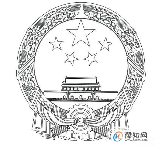 怎么画国徽简笔画