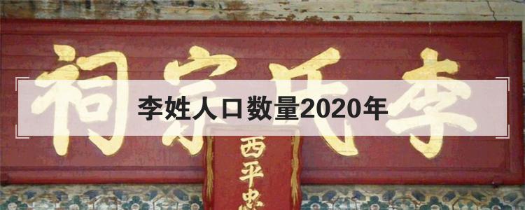 李姓人口数量2020年