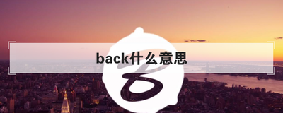 back什么意思