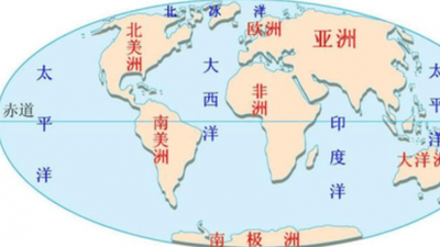 四大洋在地图上的位置图片