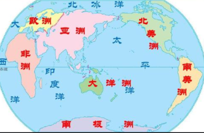 四大洋在地图上的位置图片