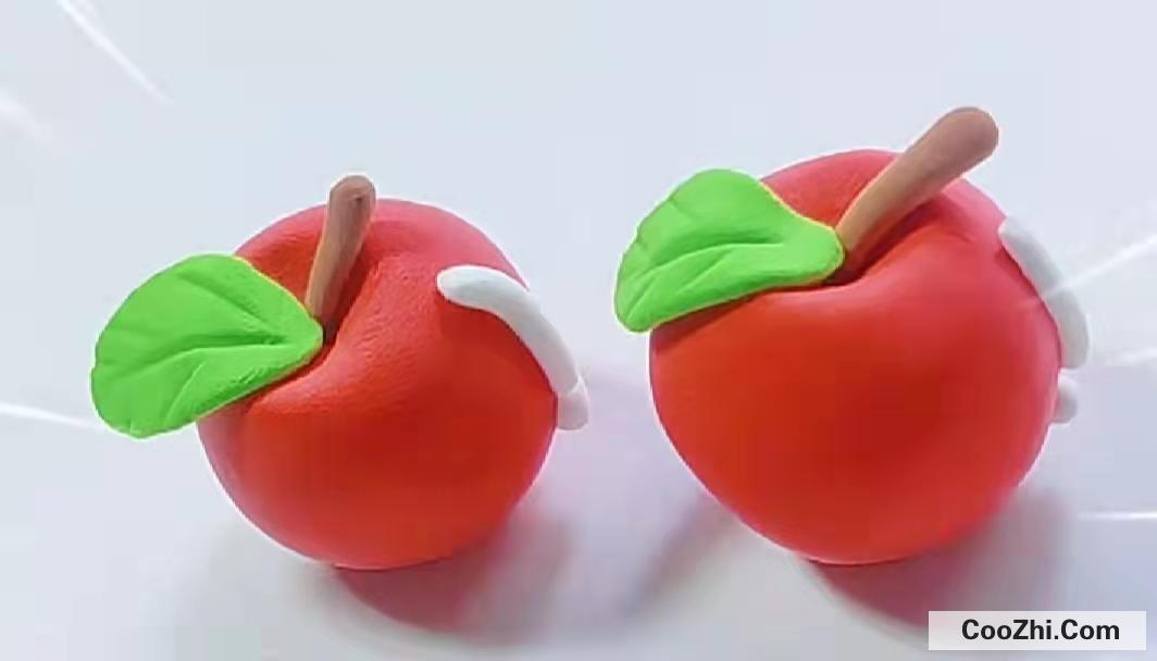 今天我来教大家用橡皮泥捏一个苹果,用到的材料也很简单,红色,绿色和