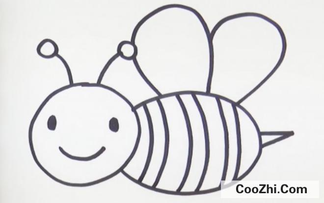 简笔画蜜蜂的简单画法图片