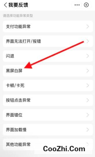 iPhone支付宝黑屏白屏怎样反馈