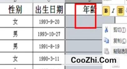 在Excel表格中怎么自动计算年龄