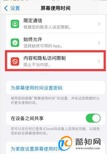 iphone访问限制在哪
