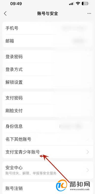 怎么设置支付宝青少年账号