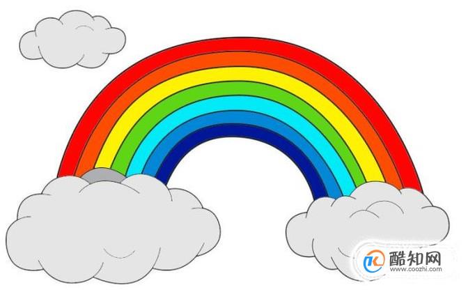 彩虹的画法可爱图片