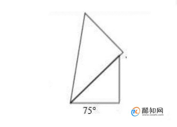 三角板画75度怎么画图片