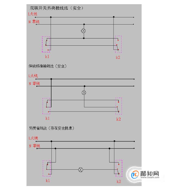 双掷开关接线图图片