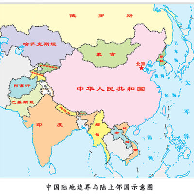 与中国接壤的国家图片