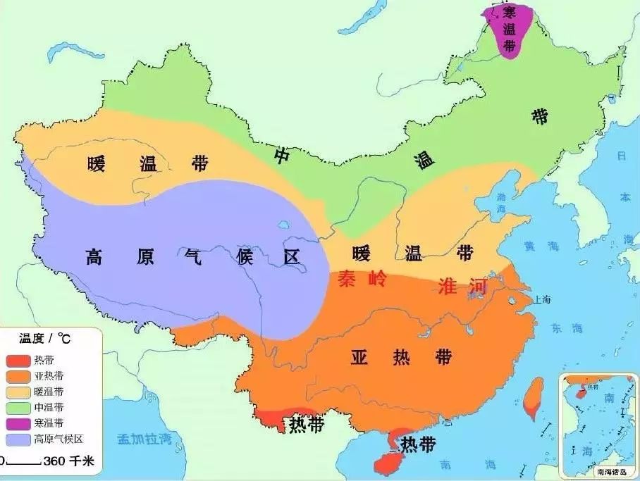 地理分区上:我国北方地区和南方地区的分界线;气候类型上:温带季风